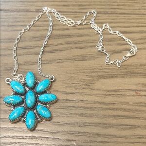 Turquoise Cluster Necklace